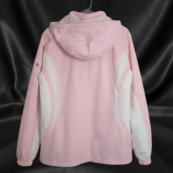 ZeroXposure Womens Windbreaker Jacket Pink White Full Zip Lightweight Size Large - Picture 2 of 8